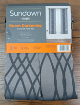 Sundown Eclipse Room Darkening Curtain 2 Panel Pair - Grey - 52&quot; W x 63&quot; L - £16.47 GBP