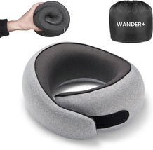 WANDER PLUS® Genuine Travel Pillow, Max Grey, Pure Memory Foam Neck Pillow - $30.40
