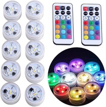 Mini Submersible Led Lights with Remote, Small Underwater Tea Lights Candles - £27.17 GBP