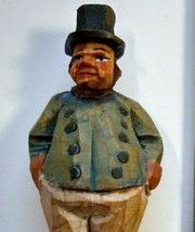 Charles Dickens ANRI Joe The Fat Boy Vintage Carved Wood Figurine Italy Gift - £44.58 GBP