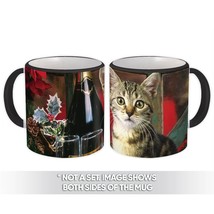 Christmas Cat : Gift Mug Pet Animal Cute Kitten Funny Holidays Champagne - £12.57 GBP