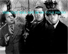 The Three Stooges Moe Larry And Curly Autographed 8 X10 Rp Photo All 3  - £11.94 GBP