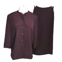 Reno Rowan Classy Vintage Blazer &amp; Skirt Outfit Suit Set ~ Sz 10 ~ Dark ... - £25.17 GBP