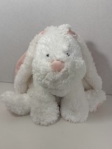 Ganz Bouncer Bunny white plush lop rabbit long pink floppy ears beanbag toy - £11.67 GBP
