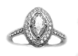 Marquise Cut 2.25Ct Simulated Diamond White Gold Plated Engagement Ring Size 5 - £105.03 GBP