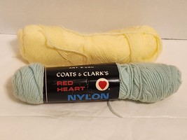 New Vintage Nile Green Coats & Clark Red Heart Nylon Pompadour Yarn + Bonus - £7.83 GBP