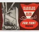 Harold&#39;s Club Casino Gaming Guide Reno Nevada 1957 For Fun Reno - $27.72