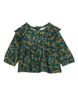 NWT TUCKER + TATE Sparkle Printed Peplum Top Green Evergreen Winter Dits... - £8.86 GBP