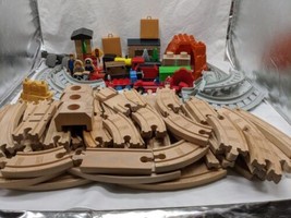 Lot Of (80+) The Learning Curve Wooden Train Tracks And Extras - £44.85 GBP