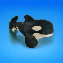 Sea World Shamu Orca Killer Whale Plush Black White Gray Stuffed Animal Toy 15&quot; - £12.51 GBP