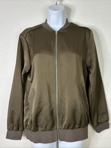 Topshop Womens Size 4 (S) Green Pocket Full-Zip Sportswear Bomber Jacket - £11.49 GBP