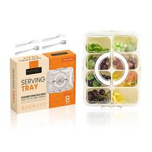 Snackle Box Divided Serving Tray with Lid &amp; Handle 8 &amp; 4 Compartments Pi... - $343.48 MXN