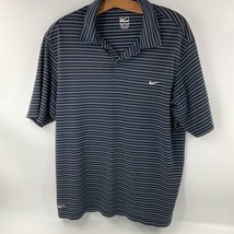 Nike Golf Men&#39;s Polo Shirt Size Medium M Dri-Fit Short Sleeve Red Stripe... - $29.69