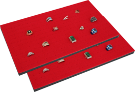 2 Piece 144 Jewelry Red Insert Display Pads  14 1/4&quot; x 7 3/4&quot; x 1/2&quot; - £16.56 GBP