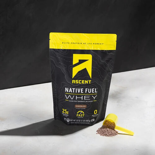 Ascent Native Fuel Whey Protein Powder, 32oz Bag Chocolate Flavor