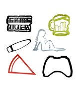 Bachelor Party Pizza And Games Theme Set Of 6 Cookie Cutters Made In USA... - $280.04 MXN