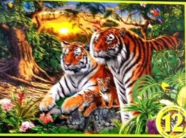 Jigsaw Puzzle w/Poster JUNGLE PRIDE 500 Pc GLOW IN DARK/HIDDEN PIC Maste... - £13.18 GBP