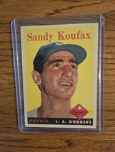 Sports Sandy Koufax 1958 Topps #187 Baseball card Excellent - £1,434.38 GBP