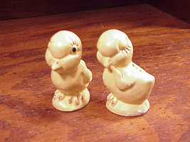 Cute Yellow Chicks Salt and Pepper Shakers, made of Chalk - £7.07 GBP