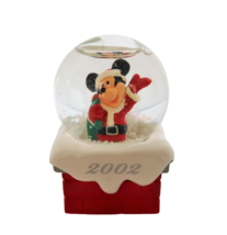 2002 Mickey Mouse as Santa Claus Christmas miniature snow globe Disney - £9.43 GBP