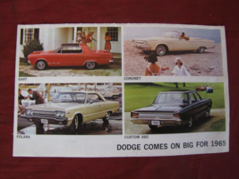 1965 &quot;Dodge Comes On Big For 1965&quot; Factory Dealer Sales Brochure - £15.49 GBP