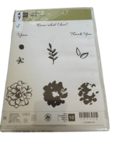Stampin Up Cling Acrylic Stamps What I Love Flowers Leaves Thank You Card Making - $4.50