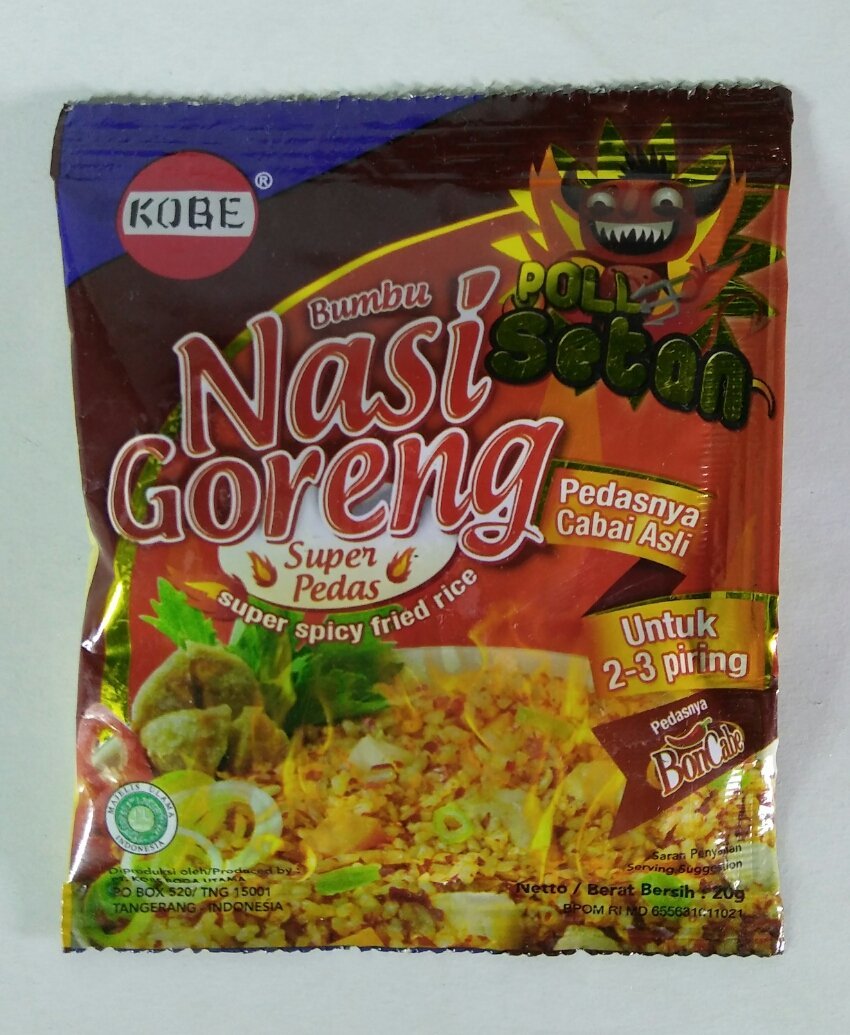 Primary image for Kobe Nasi Goreng Poll Setan - Super Hot Fried Rice Seasoning, 20 Gram (Pack of 4