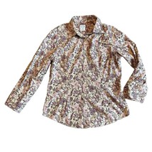 Brooks Brothers Floral Button-Down Shirt Top Blouse Cotton Silk Size 6 Women&#39;s - $40.64