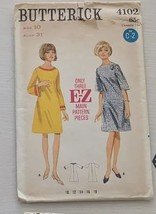 10/31 1960s Vintage Sewing Pattern Butterick 4102 E-Z Dress - $4.99
