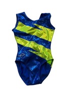 Obersee Childs Large Shimmering Blue &amp; Neon Green Gymnastics Leotard - $454.28 MXN
