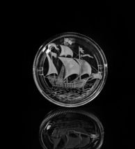Lalique Santa Maria Crystal Ashtray  Measures 6.75" Diameter image 12