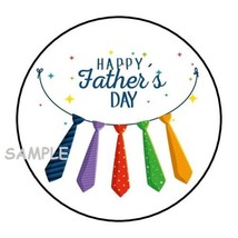 30 Happy Father&#39;s Day With Ties Envelope Seals Labels Stickers 1.5&quot; Round Gifts - £5.98 GBP