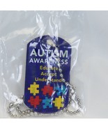 Autism Awareness Dog Tag Necklace  Educate Accept Understand 22&quot; - €5,07 EUR