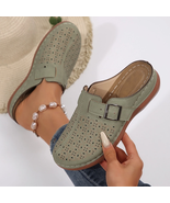 New Summer Slide Wedge Slipper for Women Closed Toe Hollow Out Casual Ou... - €26,89 EUR