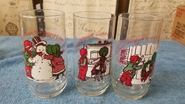 3 holly hobbie and robby coca cola christmas glasses complete set has 4 ... - £9.11 GBP