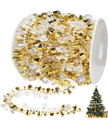 16Ft Christmas Garland Christmas Tree Gold Bead Decoration Clear Iridesc... - €12,57 EUR