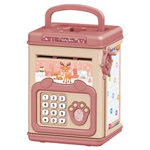 Electronic Piggy Bank ATM Password Money Box Cash Coins Saving Kids Gift Pink - £23.16 GBP