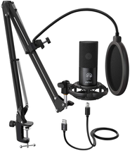 Studio Condenser USB Microphone Computer PC Microphone Kit with Adjustable Sciss - £63.44 GBP