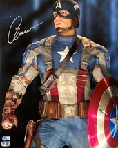 Chris Evans Firmato 16x20 Captain America Foto Bas AD56494 - £455.63 GBP