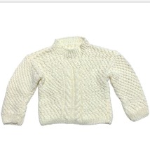 Handmade Hand Knit Butter Yellow Soft Fall Girls Sweater Custom Crafted - £12.45 GBP