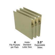Staples Hanging File Pocket 3 1/2&quot; Expansion Letter Size Standard Green - £37.89 GBP