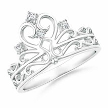 ANGARA 2mm Natural Diamond Princess Tiara Ring in Silver - £111.71 GBP+