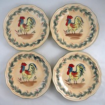 Rooster Chicken Tabletops Unlimited Boulevard HandPainted Stoneware Salad Plates - £26.55 GBP