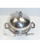 Vintage Reed &amp; Barton Silverplate Round Dome Butter Dish with Knife 4-south - €84,43 EUR