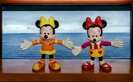 Vintage Disney Applause Minnie Mouse 2&quot; Bendable Posable Figures Set Of 2 - $326.21 MXN