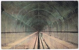 Postcard West Bound Tube Detroit River Tunnel Michigan Central Trains - £3.85 GBP
