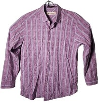 Tommy Bahama Men M Embroidered Palm Tree Purple Long Sleeve Button Down ... - £45.66 GBP