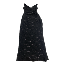 LAUREN RALPH LAUREN Womens V Neck Sequence Dress Black Size 2P - £66.84 GBP