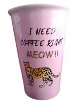 &quot;I Need Coffee Now! &quot; Travel Mug Ceramic Pink - £7.75 GBP