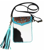 Women&#39;s Cowhide Western Floral Tooled Leather Crossbody Shoulder Pouch 1... - $1,277.54 MXN